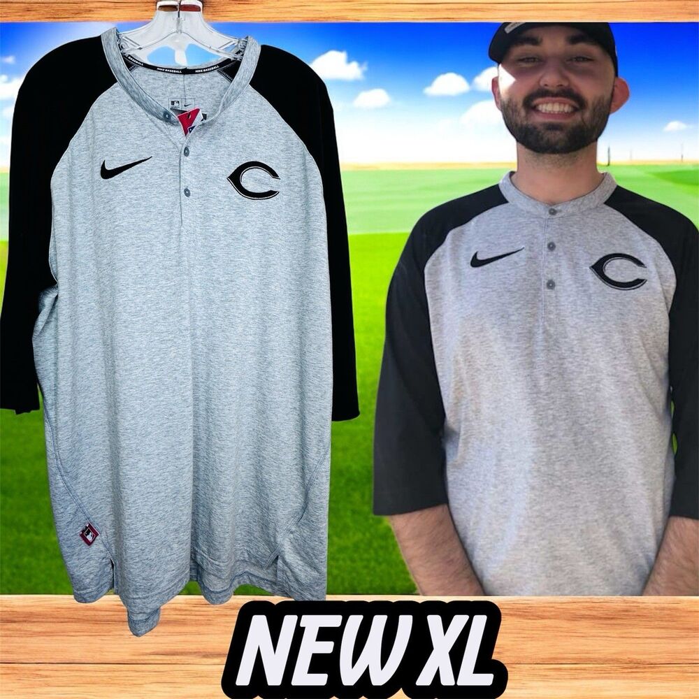 NWT Cincinnati Reds MLB Licensed Nike Baseball Sleeve Field Tee Shirt Size XL